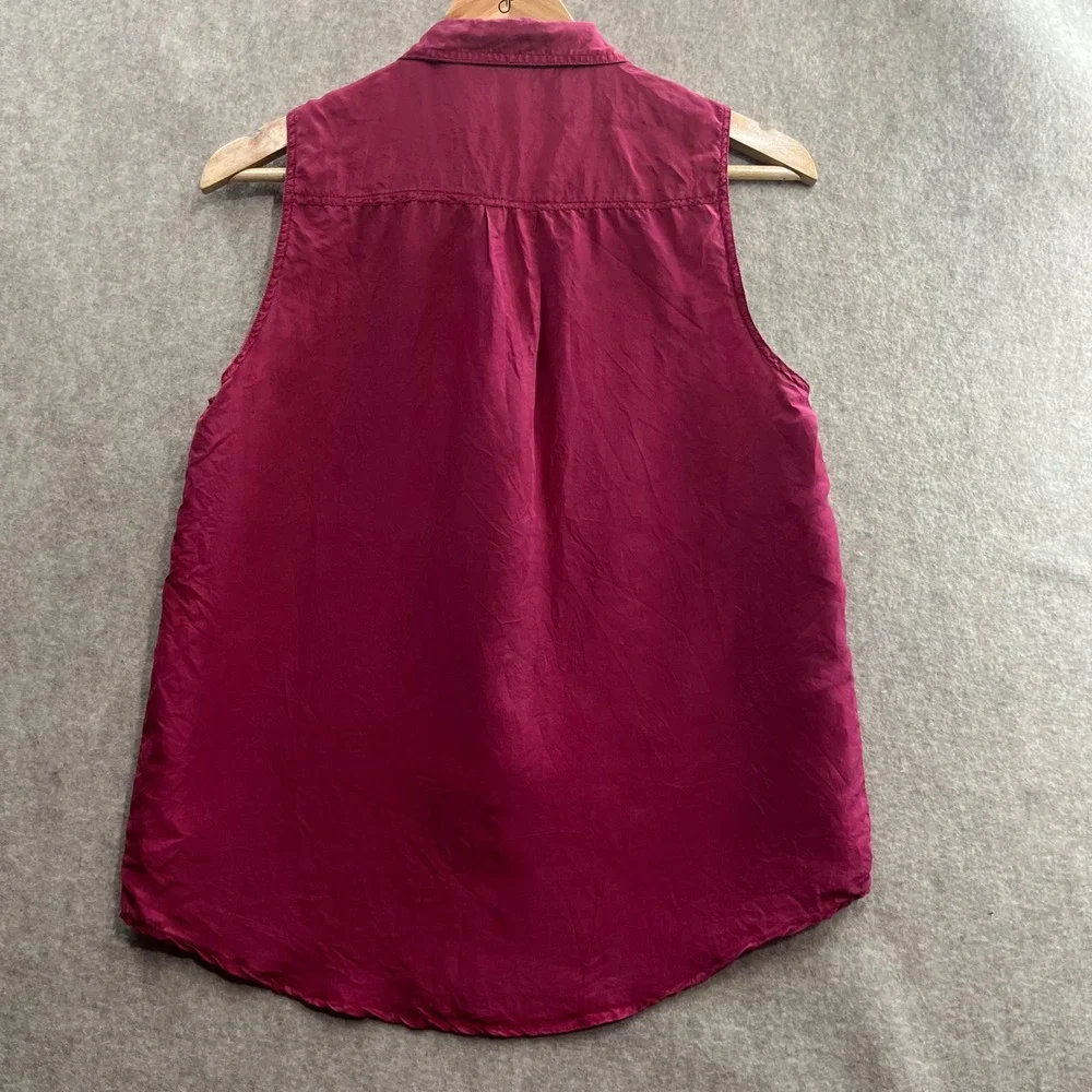 Jonathan‎ Martin Sleeveless Silk Blouse Womens Medium Magenta Pink Vintage